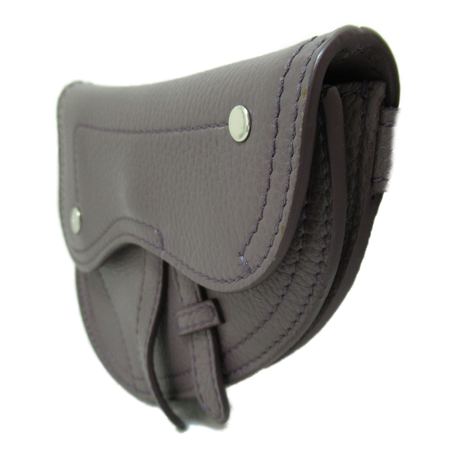 Dior Accessory Leather Saddle Pouch Purple Pouch